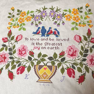 To love and be loved. Floral quote Cross stitch pattern