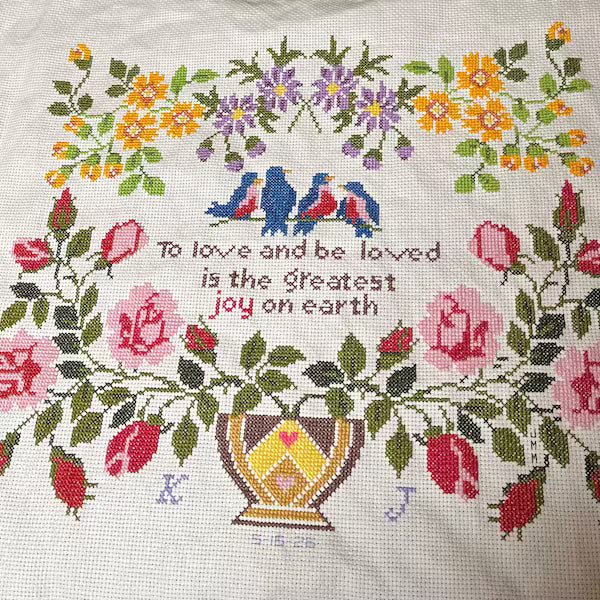 To love and be loved. Floral quote Cross stitch pattern