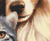 Cuddling Cat and Dog Cross Stitch Sewing Modern Embroidery Pattern Instant DMC Download Funny Snarky Cute Kitten Ying Yang Dog Puppy