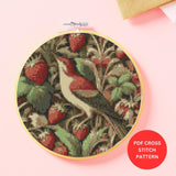 William Morris Inspired Strawberry Thief Cross Stitch Pattern | Digital PDF File for DIY Crafting