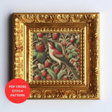 William Morris Inspired Strawberry Thief Cross Stitch Pattern | Digital PDF File for DIY Crafting