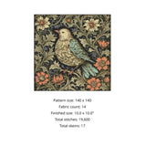 William Morris Birds wallpaper Floral Design Cross Stitch Pattern Morris Cross Stitch Pdf Famous Painting Floral Embroidery