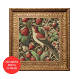 William Morris Inspired Strawberry Thief Cross Stitch Pattern | Digital PDF File for DIY Crafting