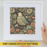William Morris Birds wallpaper Floral Design Cross Stitch Pattern Morris Cross Stitch Pdf Famous Painting Floral Embroidery
