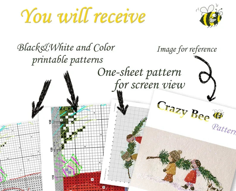 Christmas Tree Cross Stitch Pattern: Children Cross Stitch Design (PDF Pattern)