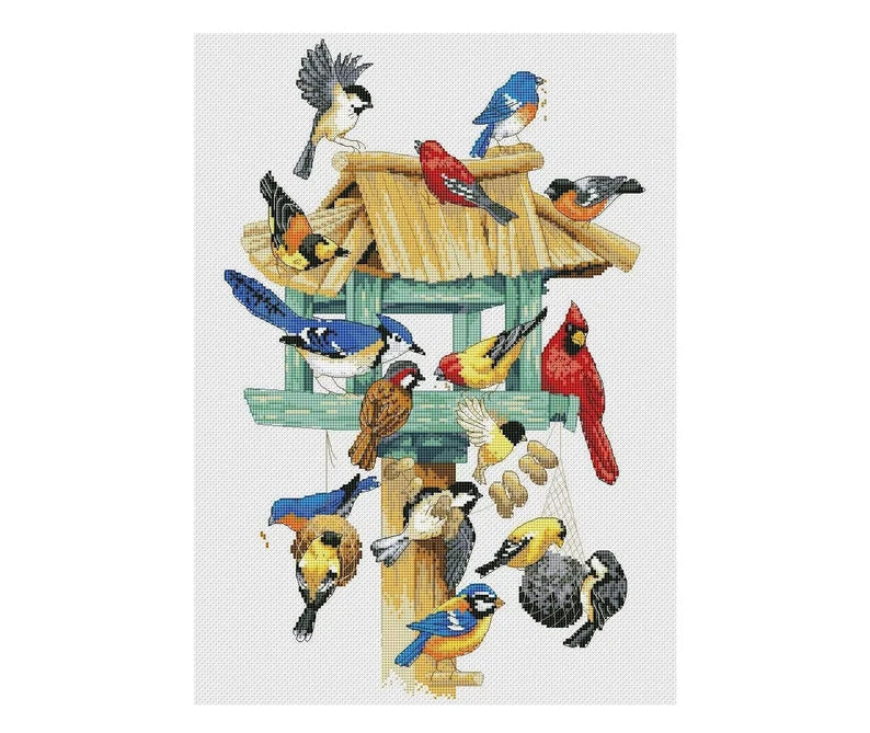 Winter Birds Cross Stitch Pattern | Forest Birds Cross Stitch Patterns | Instant Download PDF
