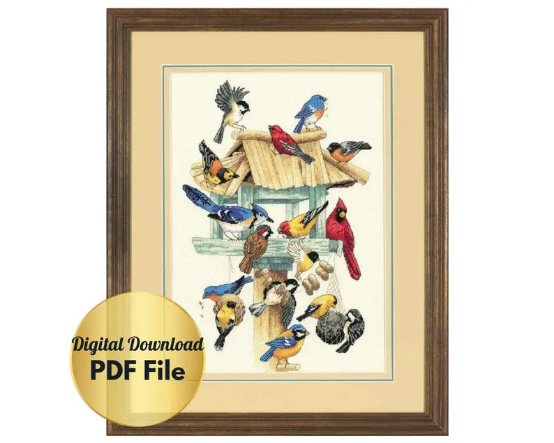 Winter Birds Cross Stitch Pattern | Forest Birds Cross Stitch Patterns | Instant Download PDF