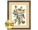 Winter Birds Cross Stitch Pattern | Forest Birds Cross Stitch Patterns | Instant Download PDF
