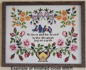 To love and be loved. Floral quote Cross stitch pattern