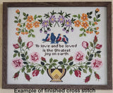 To love and be loved. Floral quote Cross stitch pattern