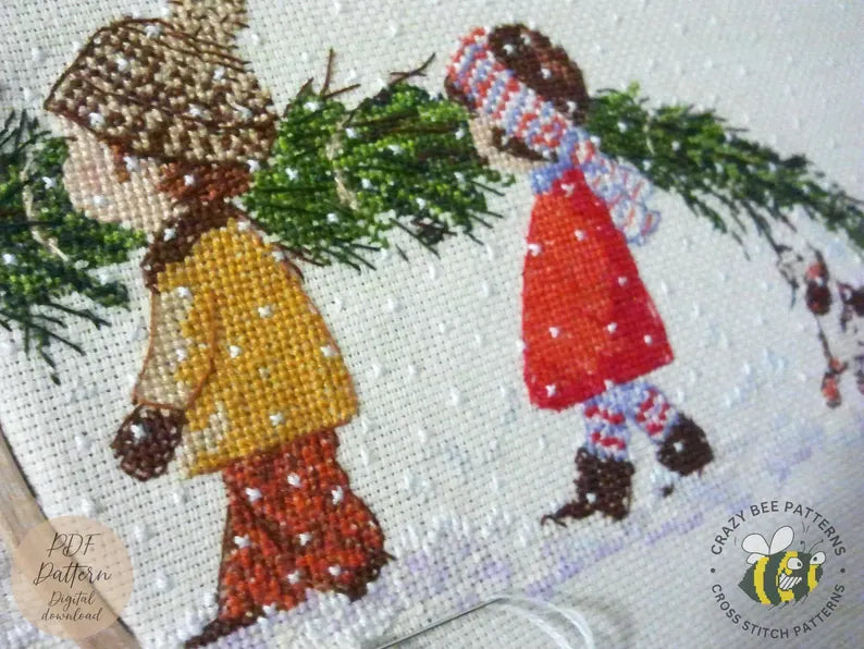 Christmas Tree Cross Stitch Pattern: Children Cross Stitch Design (PDF Pattern)