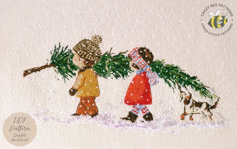 Christmas Tree Cross Stitch Pattern: Children Cross Stitch Design (PDF Pattern)
