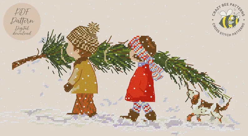 Christmas Tree Cross Stitch Pattern: Children Cross Stitch Design (PDF Pattern)
