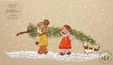 Christmas Tree Hand Embroidery Pattern - Christmas Pdf Embroidery Pattern - Christmas Children and Tree (PDF Pattern)