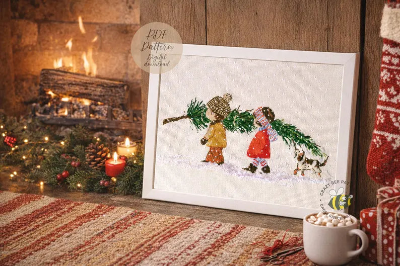 Christmas Tree Cross Stitch Pattern: Children Cross Stitch Design (PDF Pattern)
